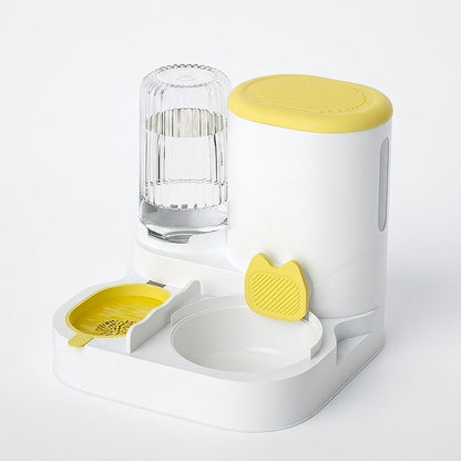 Cat Food & Water Dispenser, 2-in-1 Feeding Station with Stainless Steel Bowl, No Power Required - Homvista