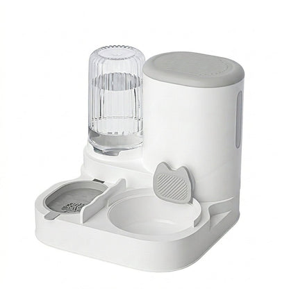 Cat Food & Water Dispenser, 2-in-1 Feeding Station with Stainless Steel Bowl, No Power Required - Homvista