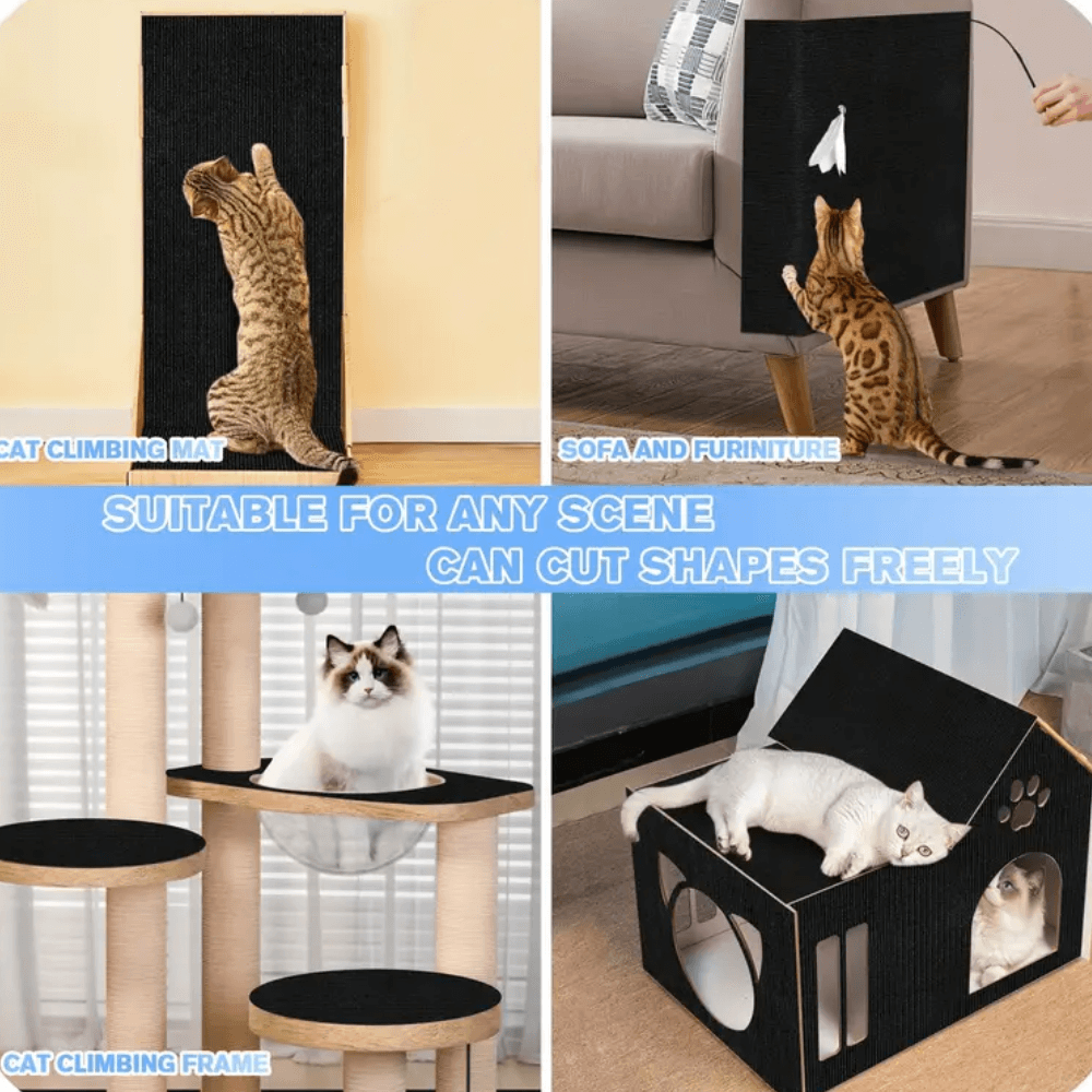 Cat Scratch Pad for Furniture, Adjustable Sofa Scratcher Mat with Straps, Multiple Lengths - Homvista