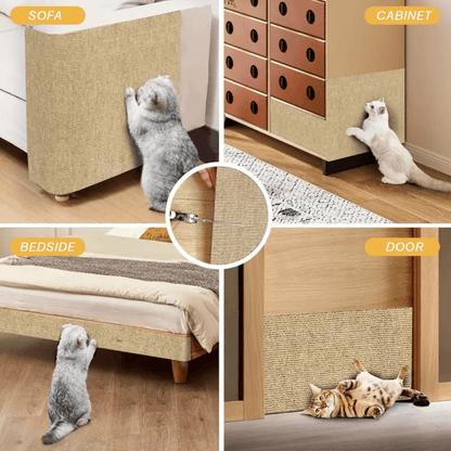 Cat Scratch Pad for Furniture, Adjustable Sofa Scratcher Mat with Straps, Multiple Lengths - Homvista