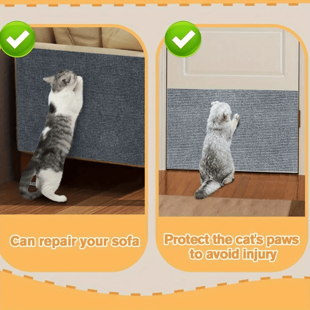 Cat Scratch Pad for Furniture, Adjustable Sofa Scratcher Mat with Straps, Multiple Lengths - Homvista