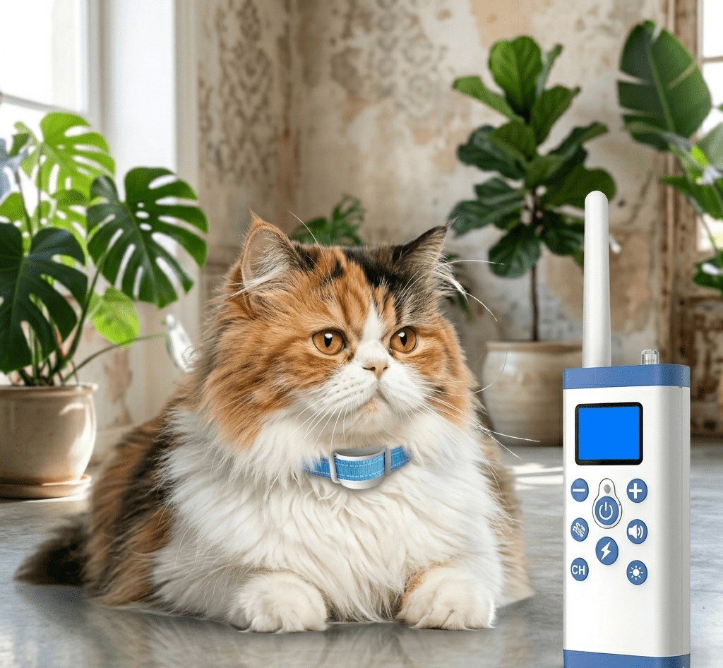 Cat Training Collar with Remote, Rechargeable Adjustable Behavior Training Collar - Homvista