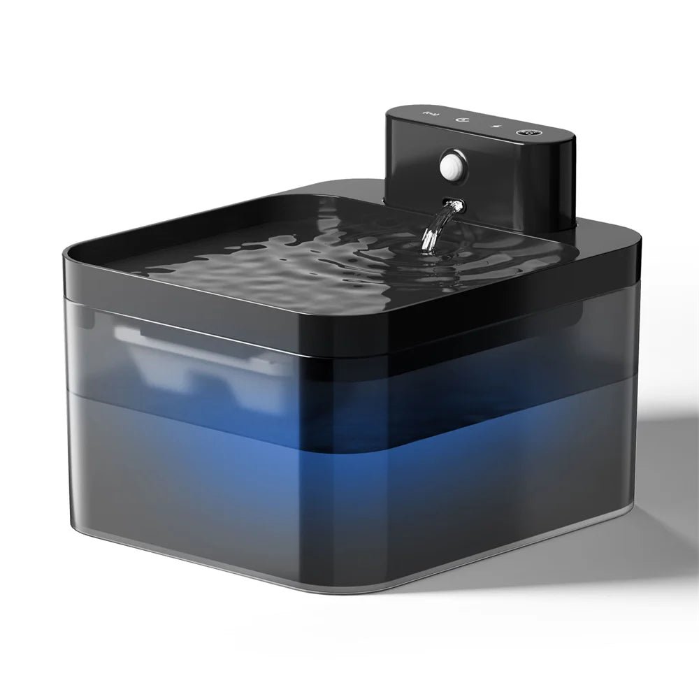 Cat Water Fountain, Rechargeable Sensor-Activated Pet Fountain with Motion Detection & Filtered Flow - Homvista