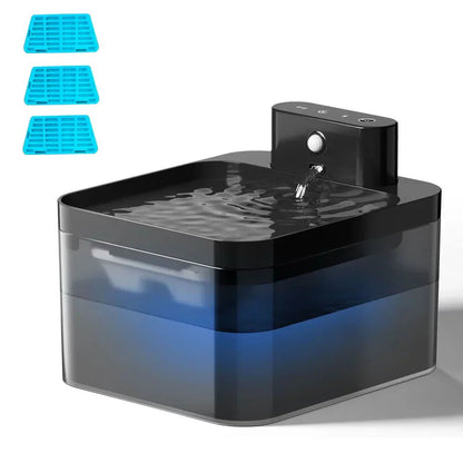 Cat Water Fountain, Rechargeable Sensor-Activated Pet Fountain with Motion Detection & Filtered Flow - Homvista