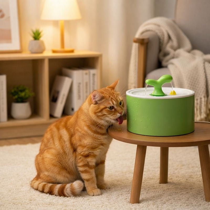 Ceramic Cat Water Fountain, 1–1.5L Pet Fountain with Multi-Stage Filtration & Quiet Pump - Homvista