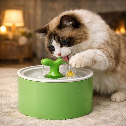 Ceramic Cat Water Fountain, 1–1.5L Pet Fountain with Multi-Stage Filtration & Quiet Pump - Homvista