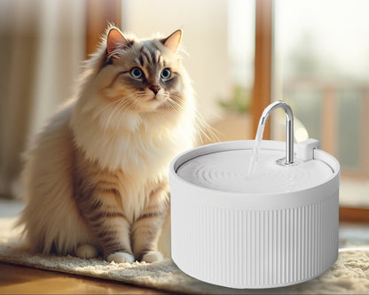 Ceramic Cat Water Fountain, 2.2L Pet Fountain with Triple-Layer Filtration & Quiet Operation - Homvista