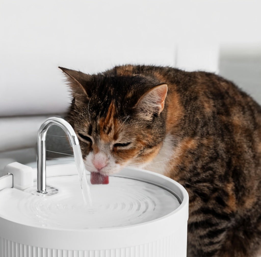 Ceramic Cat Water Fountain, 2.2L Pet Fountain with Triple-Layer Filtration & Quiet Operation - Homvista