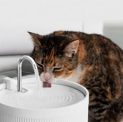 Ceramic Cat Water Fountain, 2.2L Pet Fountain with Triple-Layer Filtration & Quiet Operation - Homvista