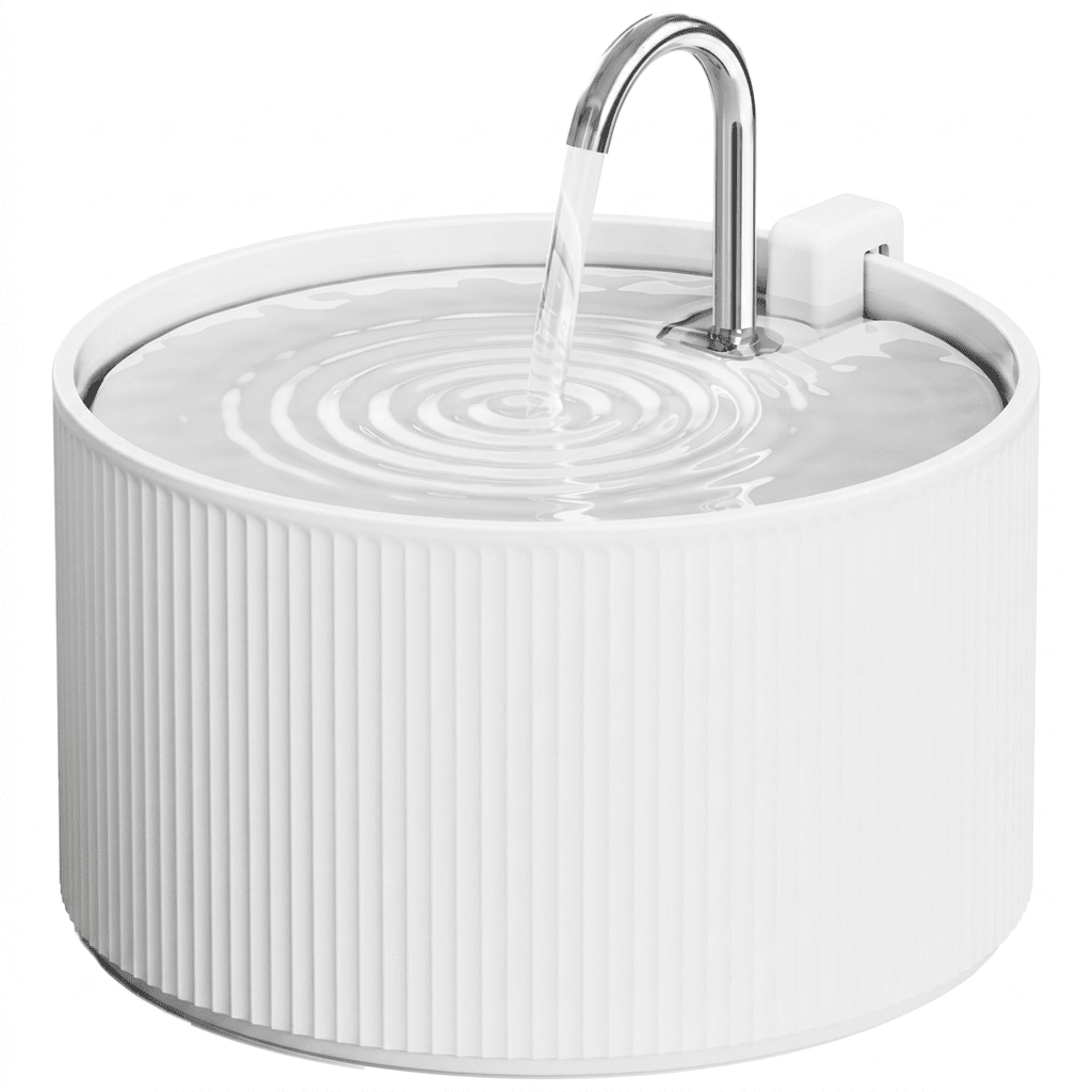 Ceramic Cat Water Fountain, 2.2L Pet Fountain with Triple-Layer Filtration & Quiet Operation - Homvista