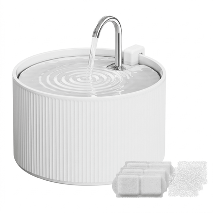 Ceramic Cat Water Fountain, 2.2L Pet Fountain with Triple-Layer Filtration & Quiet Operation - Homvista