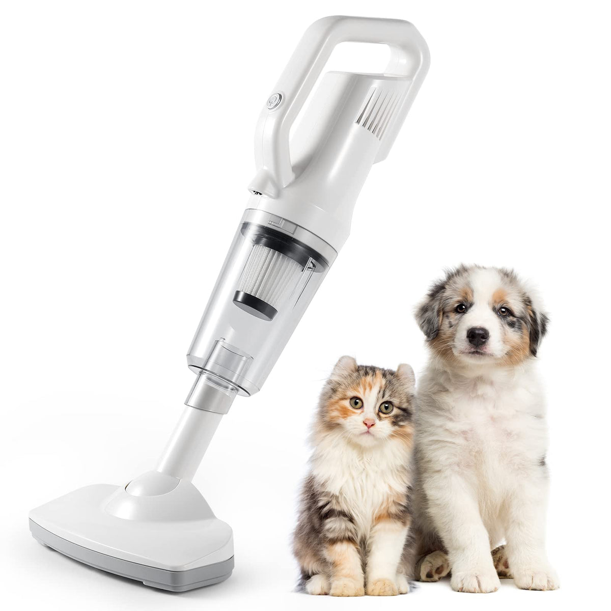 Cordless Pet Hair Vacuum, 12,000Pa Handheld Vacuum with 4 Nozzles, LED & 30-Min Runtime - Homvista