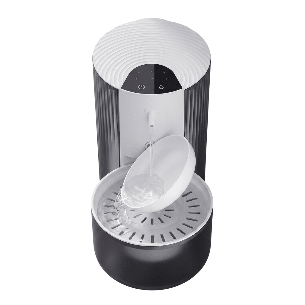 Cordless Pet Water Fountain, 3L Dual-Tank Cat & Dog Fountain with Automatic Water Exchange - Homvista