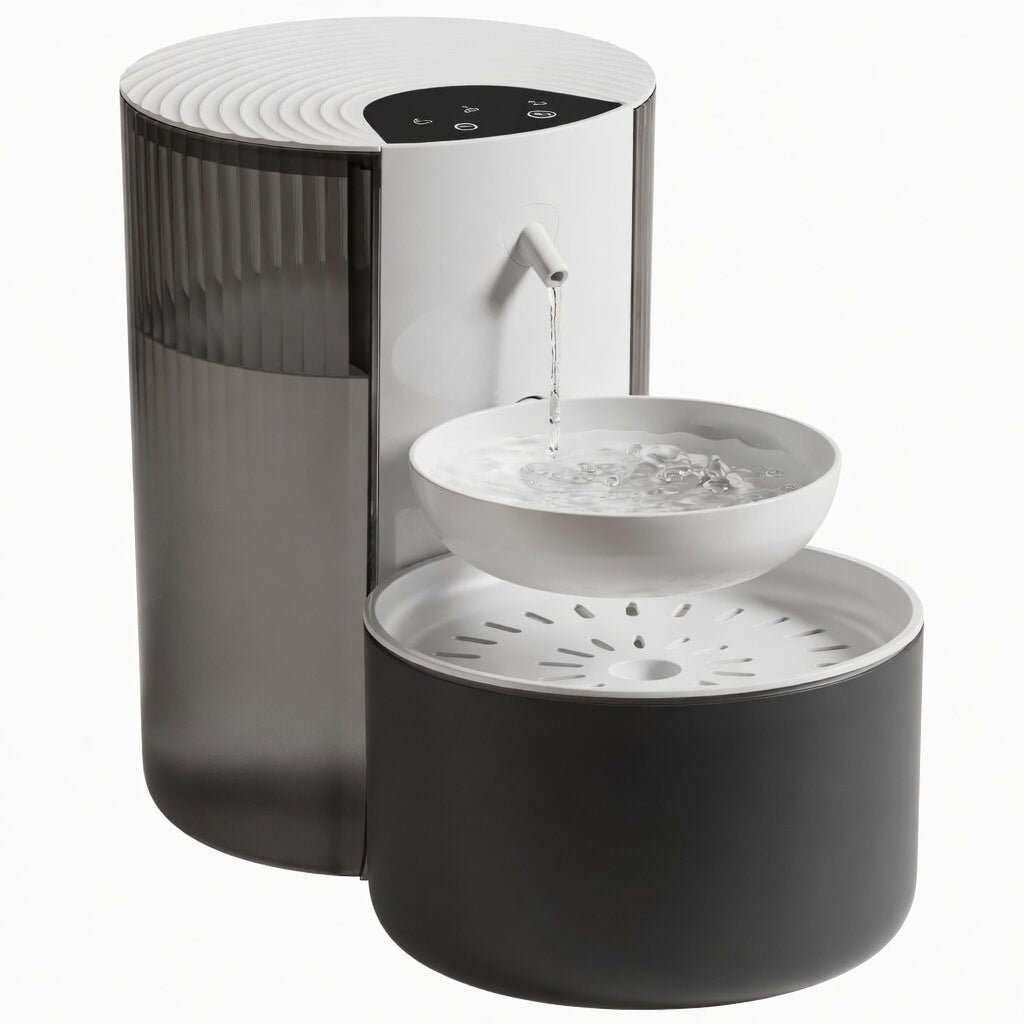 Cordless Pet Water Fountain, 3L Dual-Tank Cat & Dog Fountain with Automatic Water Exchange - Homvista