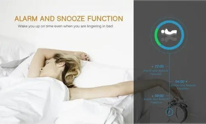 Digital Alarm Clock Smart Mirror Desktop Bedside Nightlight - Homvista