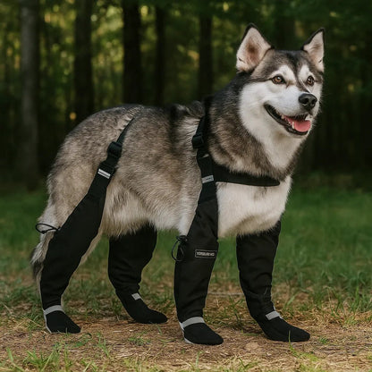 Dog Boots for Winter, Water-Resistant Non-Slip Paw Shoes with Reflective Straps - Homvista