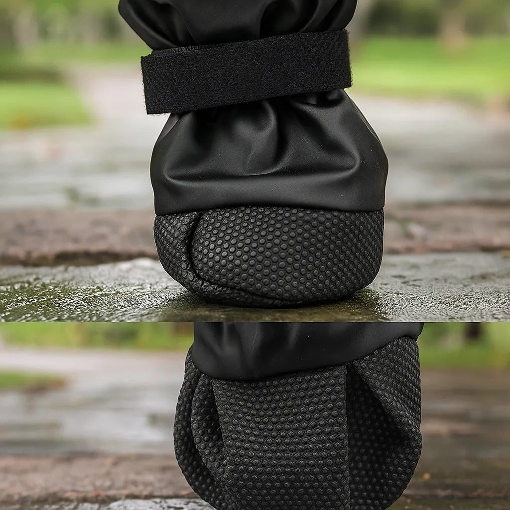 Dog Boots for Winter, Water-Resistant Non-Slip Paw Shoes with Reflective Straps - Homvista