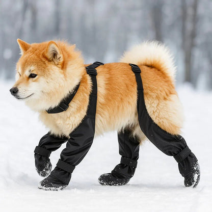 Dog Boots for Winter, Water-Resistant Non-Slip Paw Shoes with Reflective Straps - Homvista
