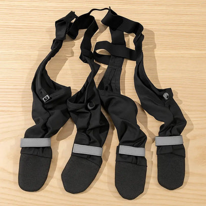 Dog Boots for Winter, Water-Resistant Non-Slip Paw Shoes with Reflective Straps - Homvista