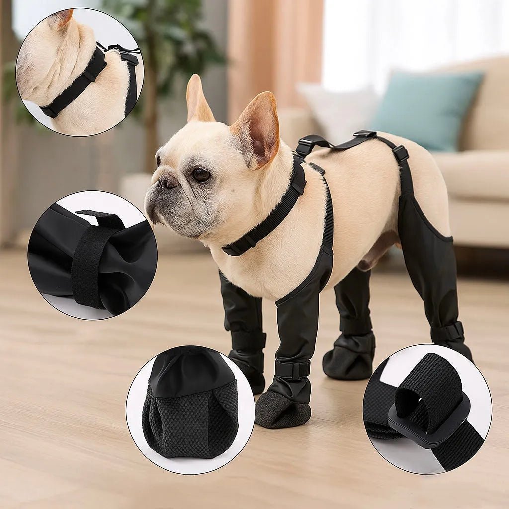 Dog Boots for Winter, Water-Resistant Non-Slip Paw Shoes with Reflective Straps - Homvista