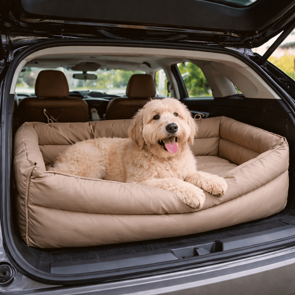 Dog Car Booster Seat, Elevated Water-Resistant Faux Leather Pet Car Seat - Homvista