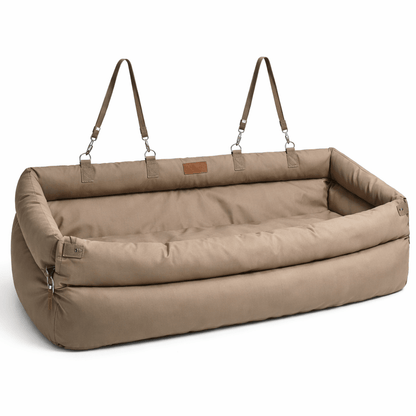 Dog Car Booster Seat, Elevated Water-Resistant Faux Leather Pet Car Seat - Homvista