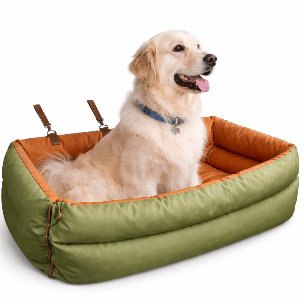 Dog Car Booster Seat, Elevated Water-Resistant Faux Leather Pet Car Seat - Homvista