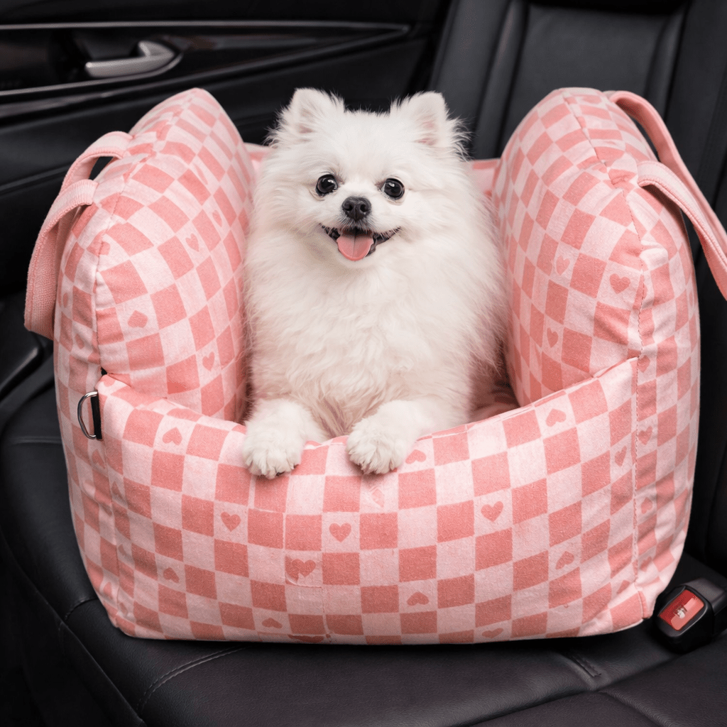 Dog Car Seat Bed, Water-Resistant Pet Booster with Safety Straps, Non-Slip Base & Washable Cover - Homvista