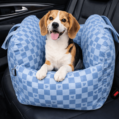 Dog Car Seat Bed, Water-Resistant Pet Booster with Safety Straps, Non-Slip Base & Washable Cover - Homvista