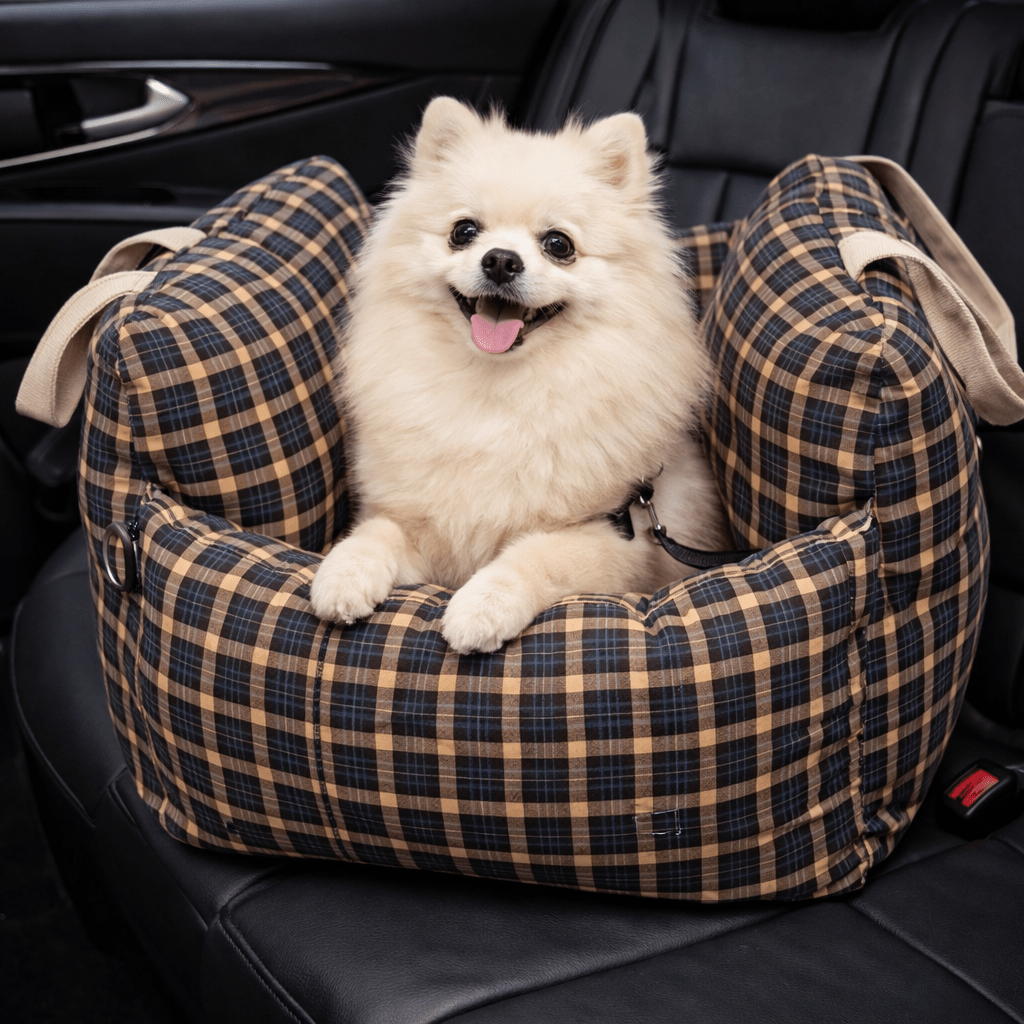 Dog Car Seat Bed, Water-Resistant Pet Booster with Safety Straps, Non-Slip Base & Washable Cover - Homvista
