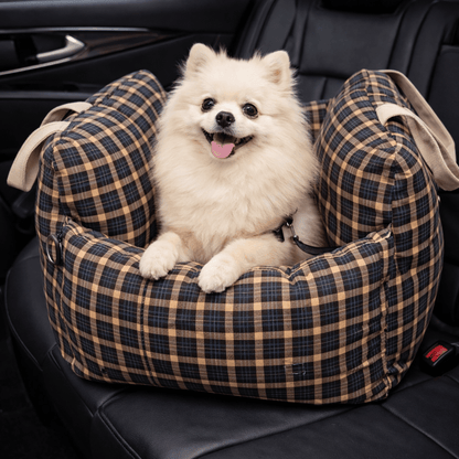 Dog Car Seat Bed, Water-Resistant Pet Booster with Safety Straps, Non-Slip Base & Washable Cover - Homvista