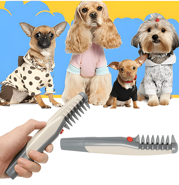 Dog & Cat Detangling Comb, Stainless Steel Pet Grooming Tool for Knots & Matted Fur - Homvista