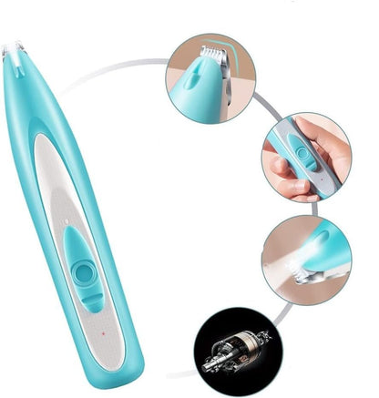 Dog Grooming Trimmer, Rechargeable Pet Clippers with LED, 18mm Blade & <35dB Quiet Operation - Homvista