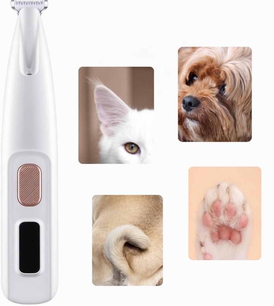 Dog Grooming Trimmer, Rechargeable Pet Clippers with LED, 18mm Blade & <35dB Quiet Operation - Homvista