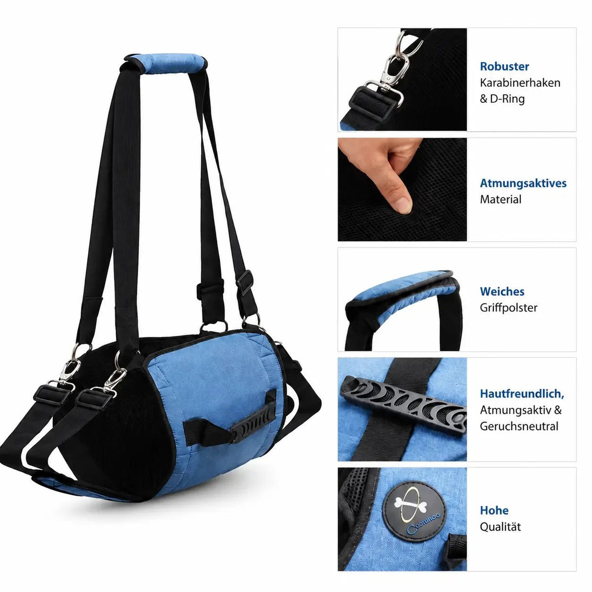 Dog Lift Support Harness with Dual Handles, Adjustable Padded Mobility Harness for Stairs & Cars - Homvista
