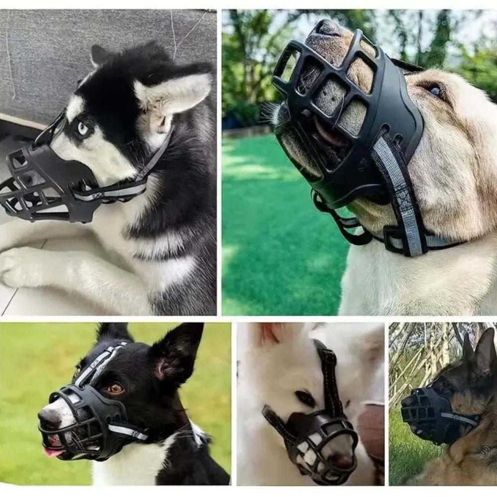 Dog Muzzle, Breathable Mesh Adjustable Muzzle for Biting, Grooming & Walking - Homvista