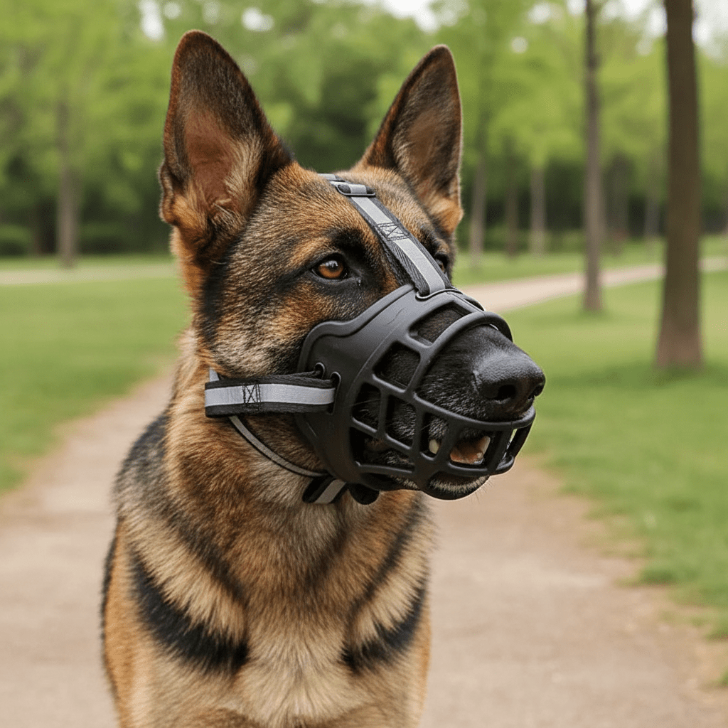 Dog Muzzle, Breathable Mesh Adjustable Muzzle for Biting, Grooming & Walking - Homvista
