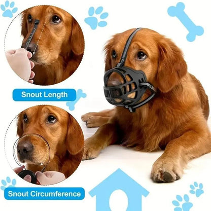 Dog Muzzle, Breathable Mesh Adjustable Muzzle for Biting, Grooming & Walking - Homvista