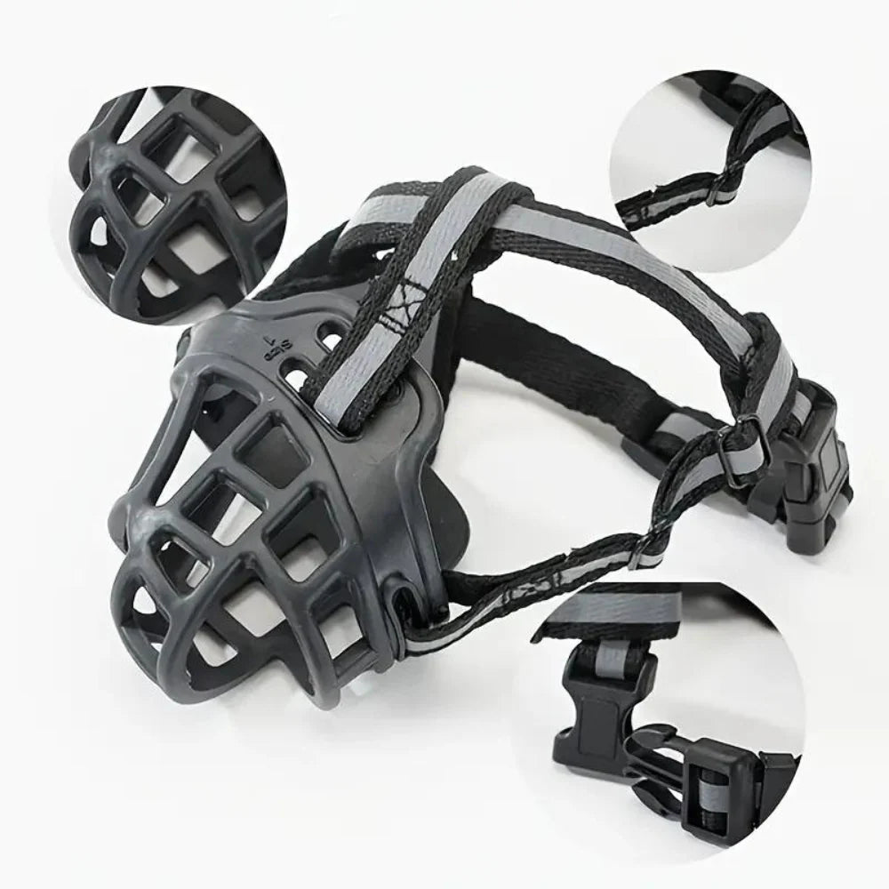 Dog Muzzle, Breathable Mesh Adjustable Muzzle for Biting, Grooming & Walking - Homvista