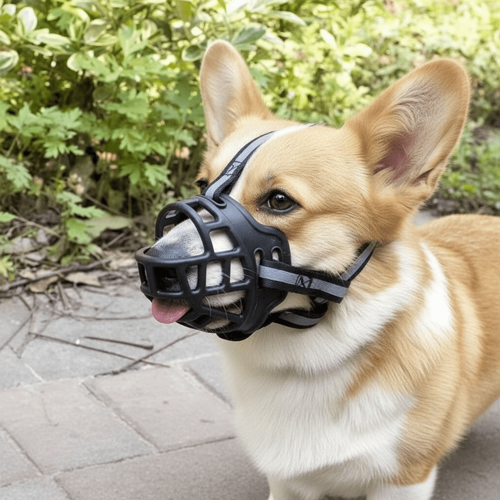 Dog Muzzle, Breathable Mesh Adjustable Muzzle for Biting, Grooming & Walking - Homvista