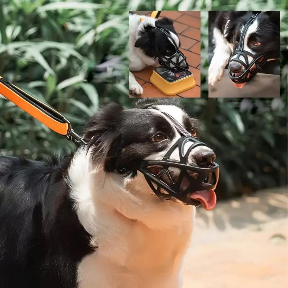 Dog Muzzle for Biting, Breathable Adjustable Muzzle for Walking, Grooming & Training - Homvista