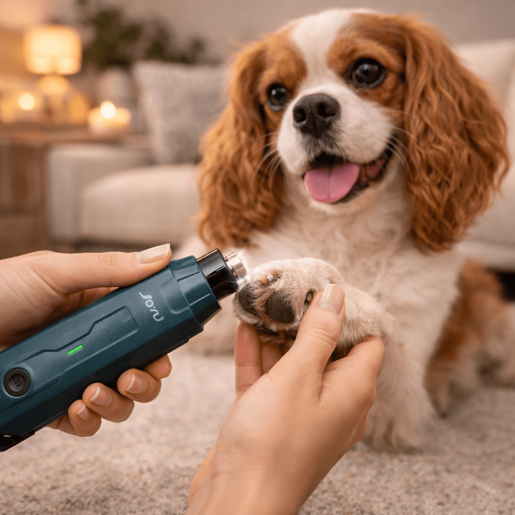 Dog Nail Grinder, 6-Speed Rechargeable Pet Nail Trimmer with Dual LED & Low-Noise Motor - Homvista