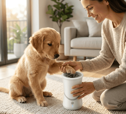 Dog Paw Cleaner, Rechargeable 360° Rotating Paw Washer with Soft Silicone Brush - Homvista