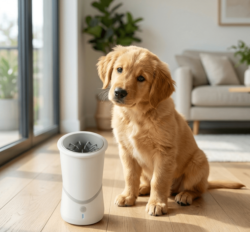 Dog Paw Cleaner, Rechargeable 360° Rotating Paw Washer with Soft Silicone Brush - Homvista
