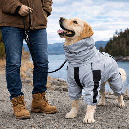Dog Raincoat, Reflective Water-Resistant Dog Coat with Breathable Lining, S–XXL - Homvista