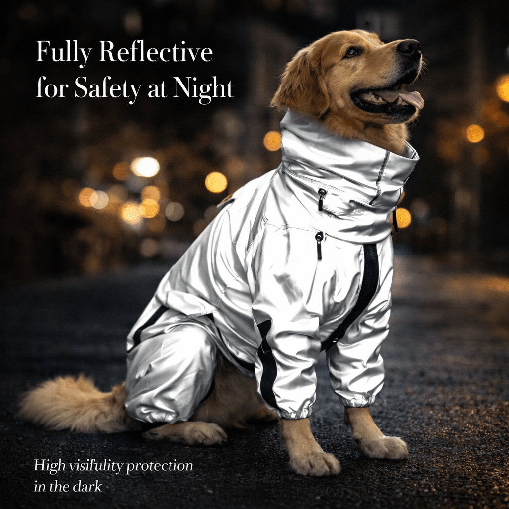 Dog Raincoat, Reflective Water-Resistant Dog Coat with Breathable Lining, S–XXL - Homvista