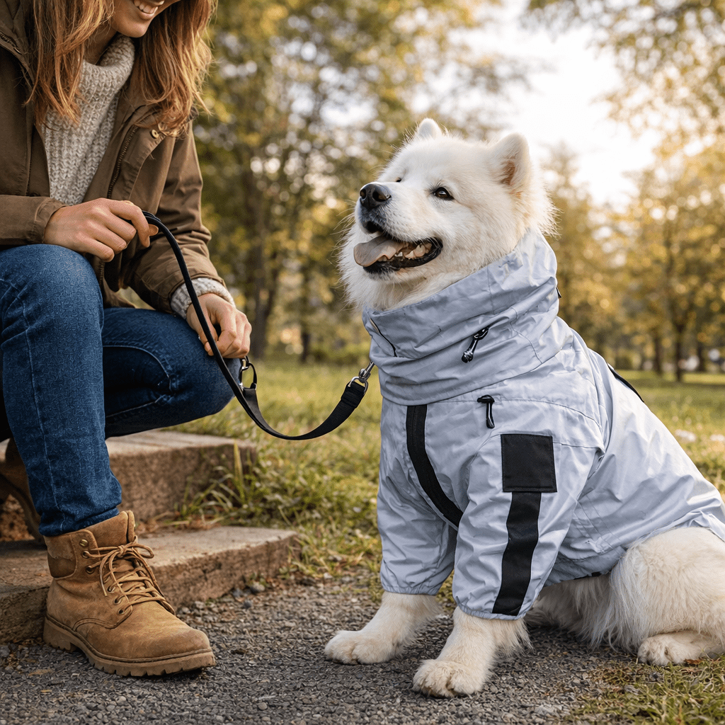 Dog Raincoat, Reflective Water-Resistant Dog Coat with Breathable Lining, S–XXL - Homvista
