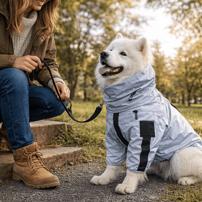 Dog Raincoat, Reflective Water-Resistant Dog Coat with Breathable Lining, S–XXL - Homvista