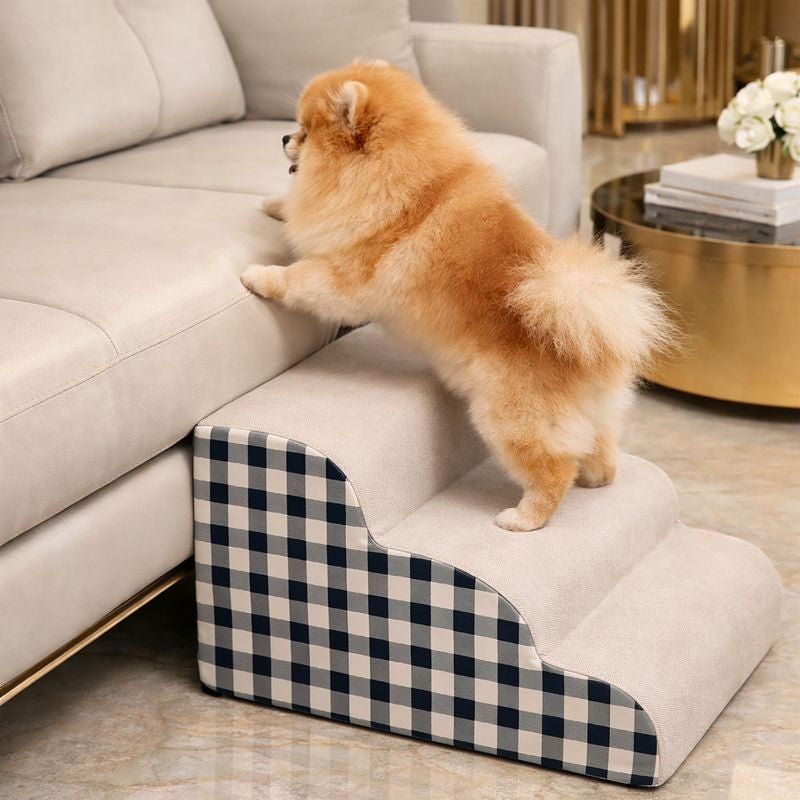 Dog Stairs for Bed & Sofa, High-Density Foam Pet Steps with Non-Slip Surface, 2 or 3 Step - Homvista