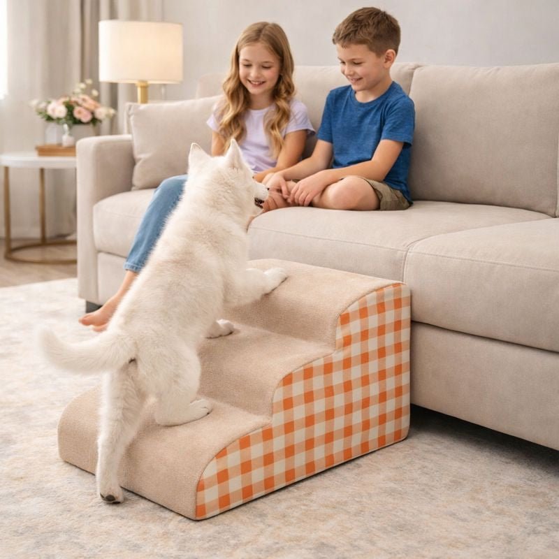 Dog Stairs for Bed & Sofa, High-Density Foam Pet Steps with Non-Slip Surface, 2 or 3 Step - Homvista